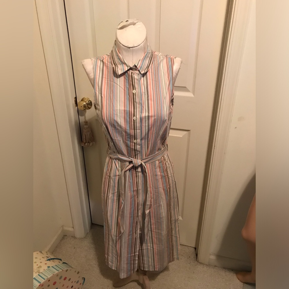 New Frontier dress new striped size 6 with belt